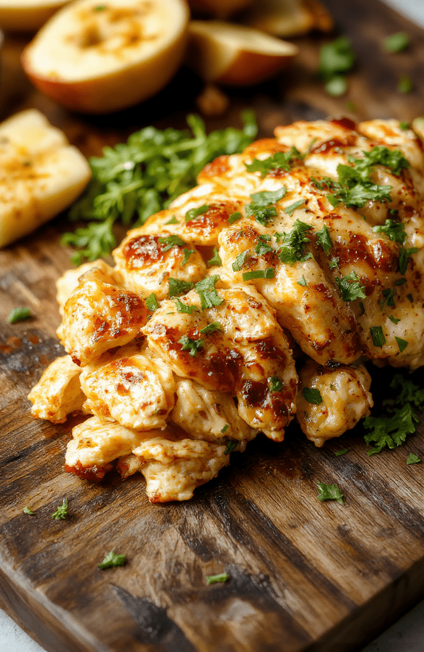A rustic ceramic bowl of silky butter chicken with tender white chicken pieces in a creamy orange-tinted sauce, garnished with fresh cilantro and a drizzle of cream, served alongside steamed basmati rice on a light wooden cutting board, natural daylight with soft shadows and shallow depth of field focus.