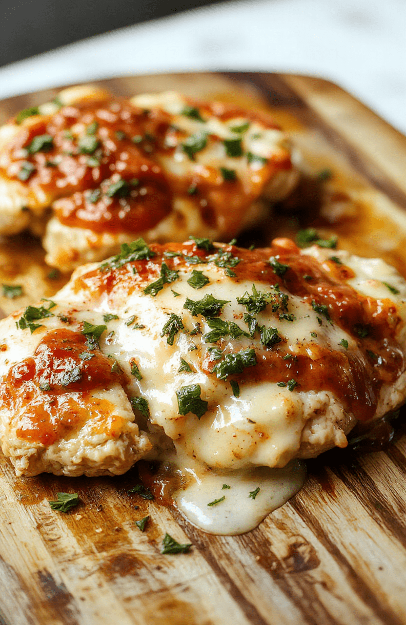 Golden-brown breaded chicken cutlets topped with fresh mozzarella and rich marinara sauce, served over al dente spaghetti in a rustic ceramic bowl. Garnished with cracked black pepper and fresh basil leaves. Shot on a light wood table with natural daylight and soft shadows.