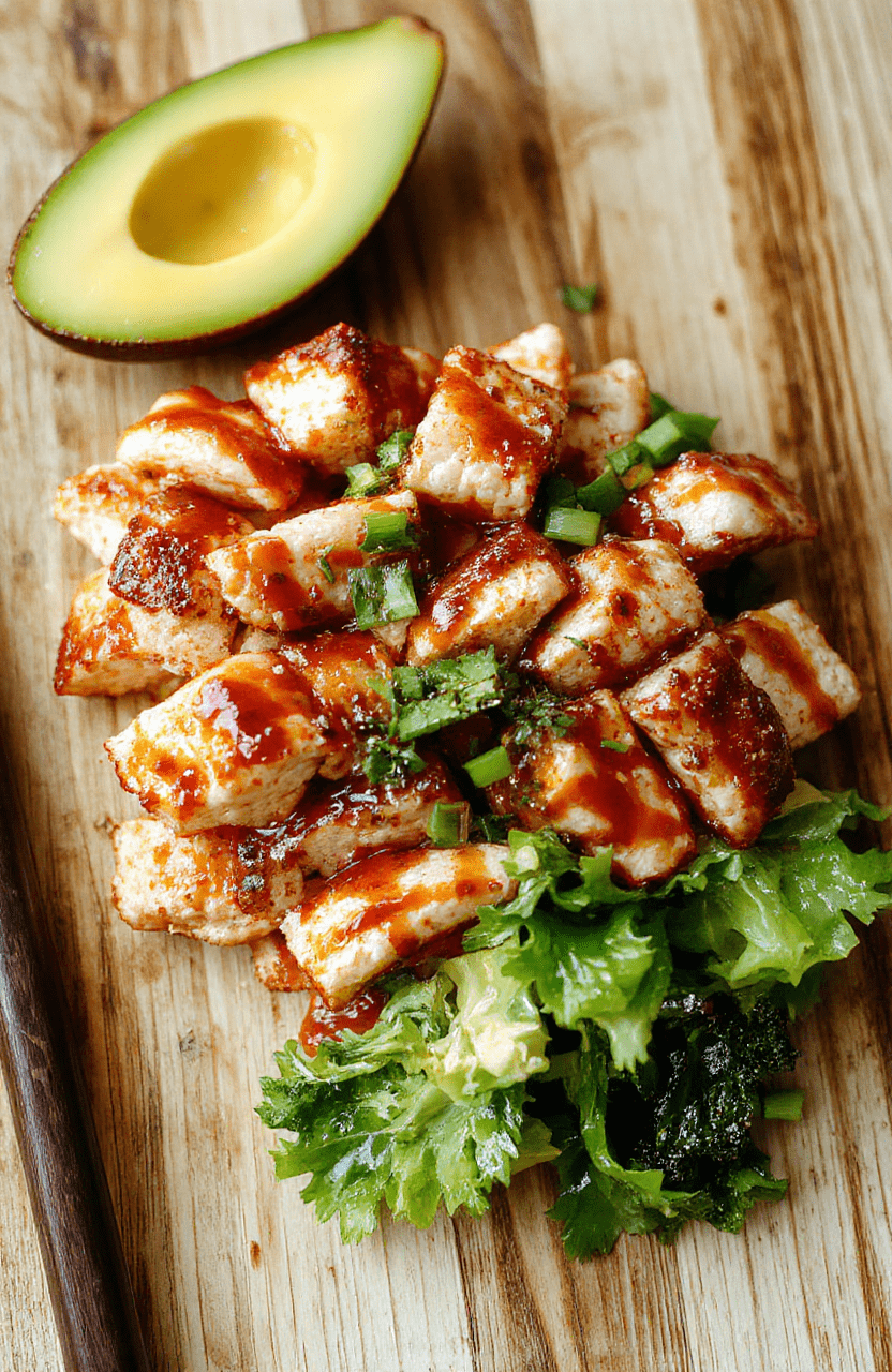 A vibrant bowl of steaming white rice topped with glossy brown teriyaki-glazed ground turkey, sliced green onions, sesame seeds, and steamed broccoli florets, served on a rustic wooden board with a small side of pickled ginger and wasabi on a bamboo plate.